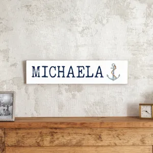 Personalized Watercolor Anchor Barn Wood Sign