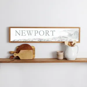 Personalized Wave Framed Barn Wood Sign
