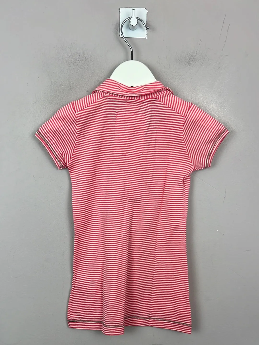 Petit Bateau coral stripe polo dress 12m bnwt