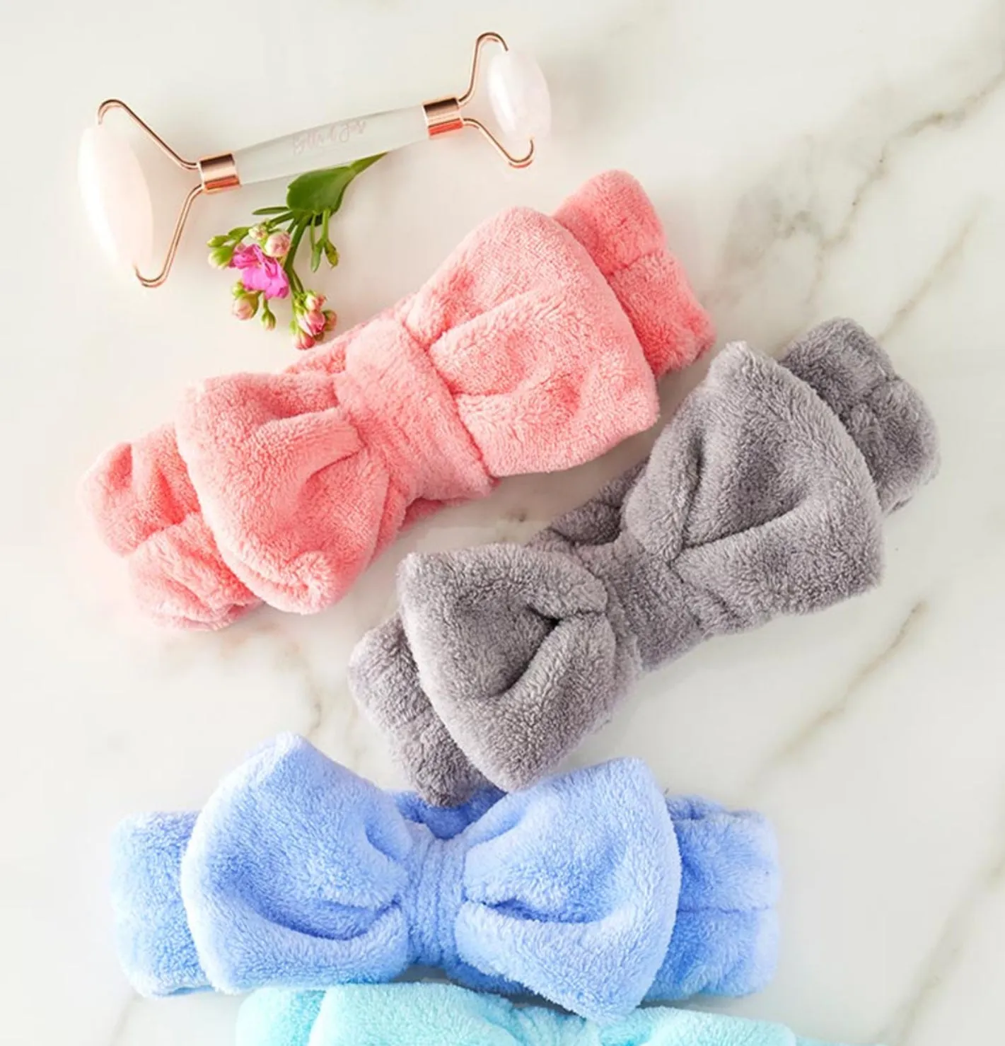 Plush Bow Headband - Periwinkle