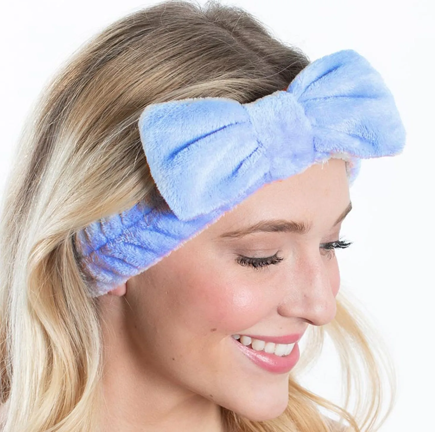 Plush Bow Headband - Periwinkle