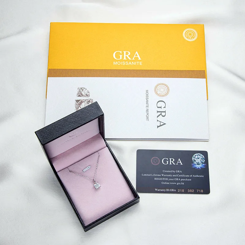 Princess Cut Moissanite Pendant Necklace