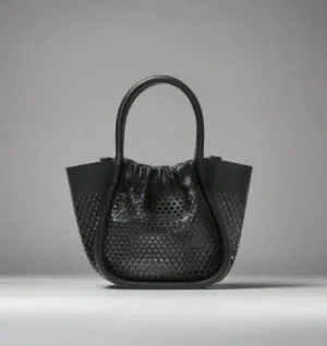 Proenza Schouler Extra Small Ruched Tote in Perforated Leather- Black