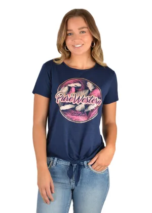 Pure Western Women's Janelle Short Sleeve Tee - Navy