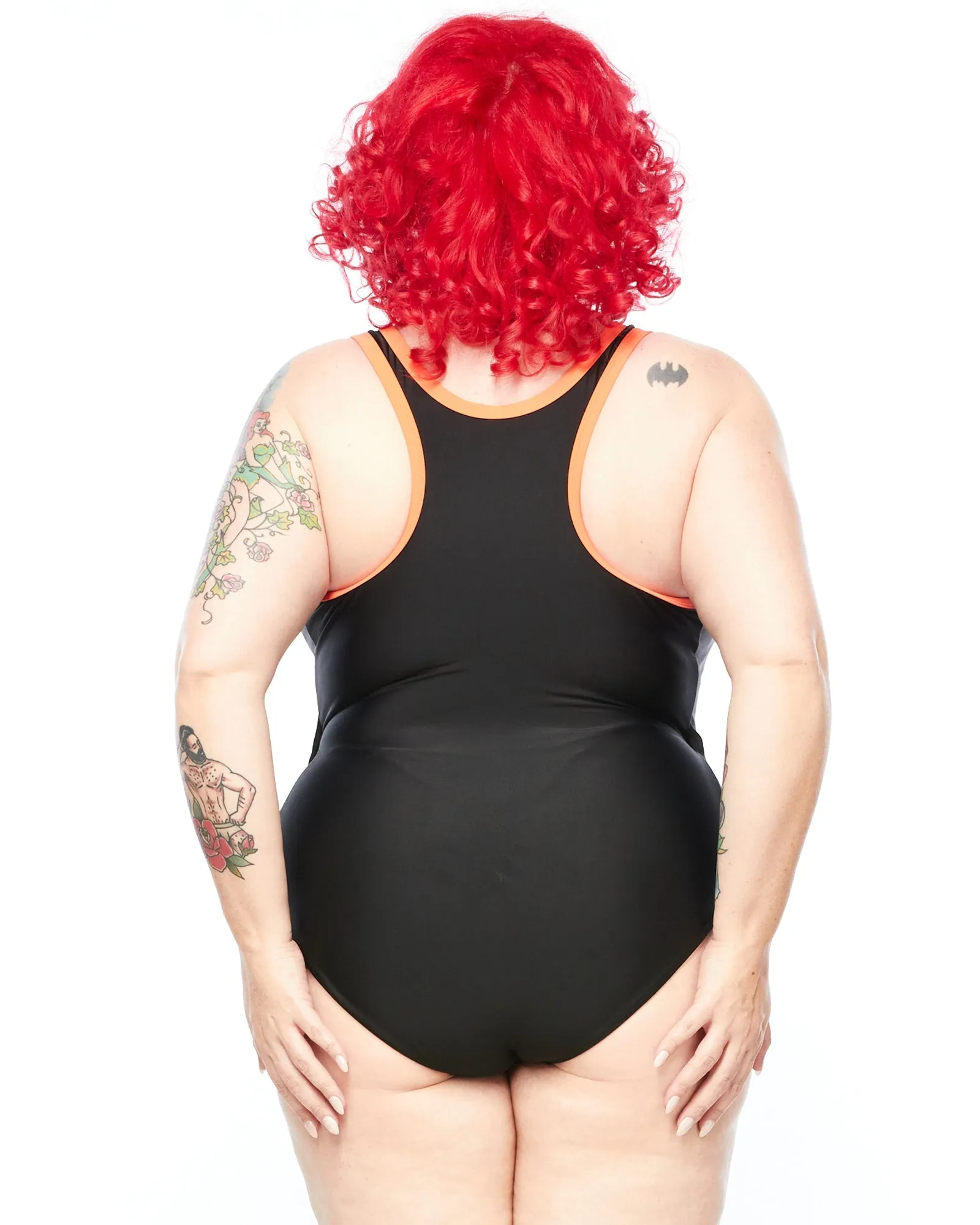 Racer Back Swimsuit Zip (E-G) - Orange Trim