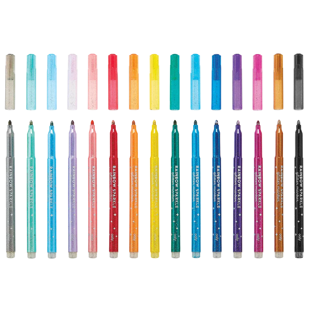 Rainbow Sparkle Glitter Markers - Set of 15