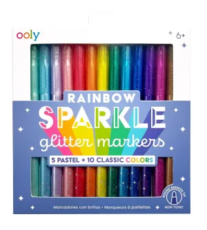 Rainbow Sparkle Glitter Markers