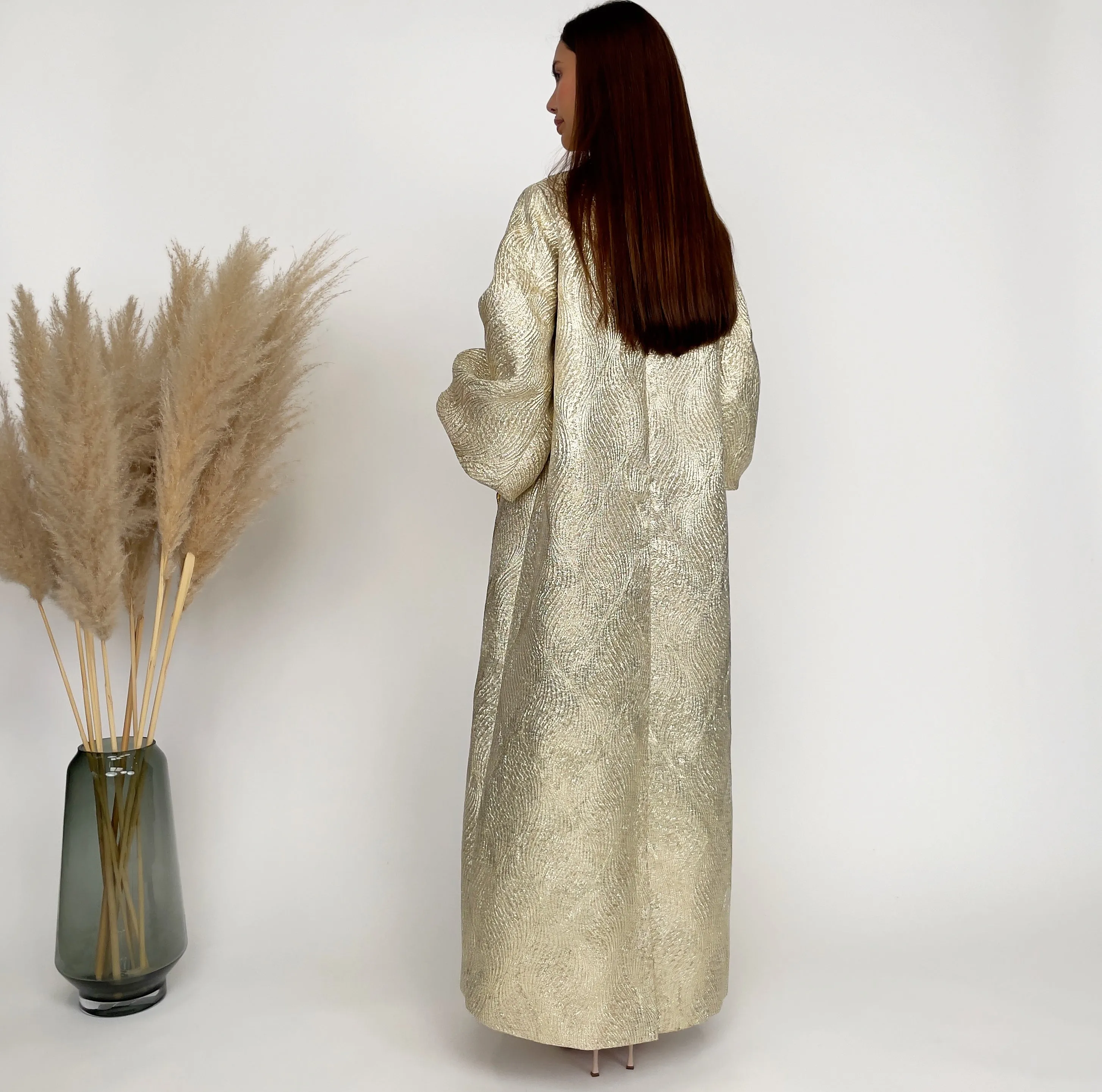 RAM24 SORAYA GOLD BROCADE DRESS