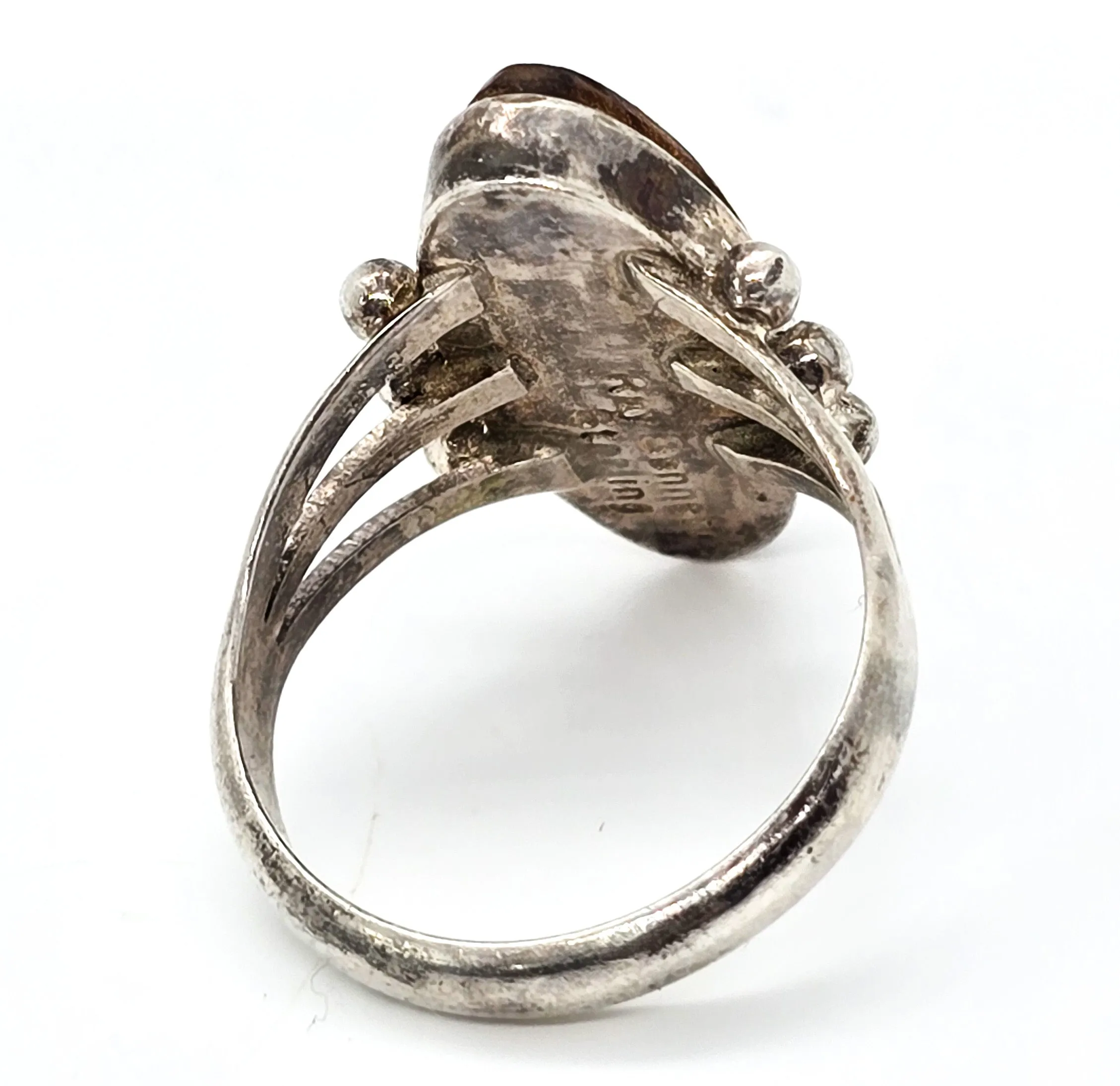 Ray Bennett Navajo Wooden Double Split shank vintage sterling silver ring size 9