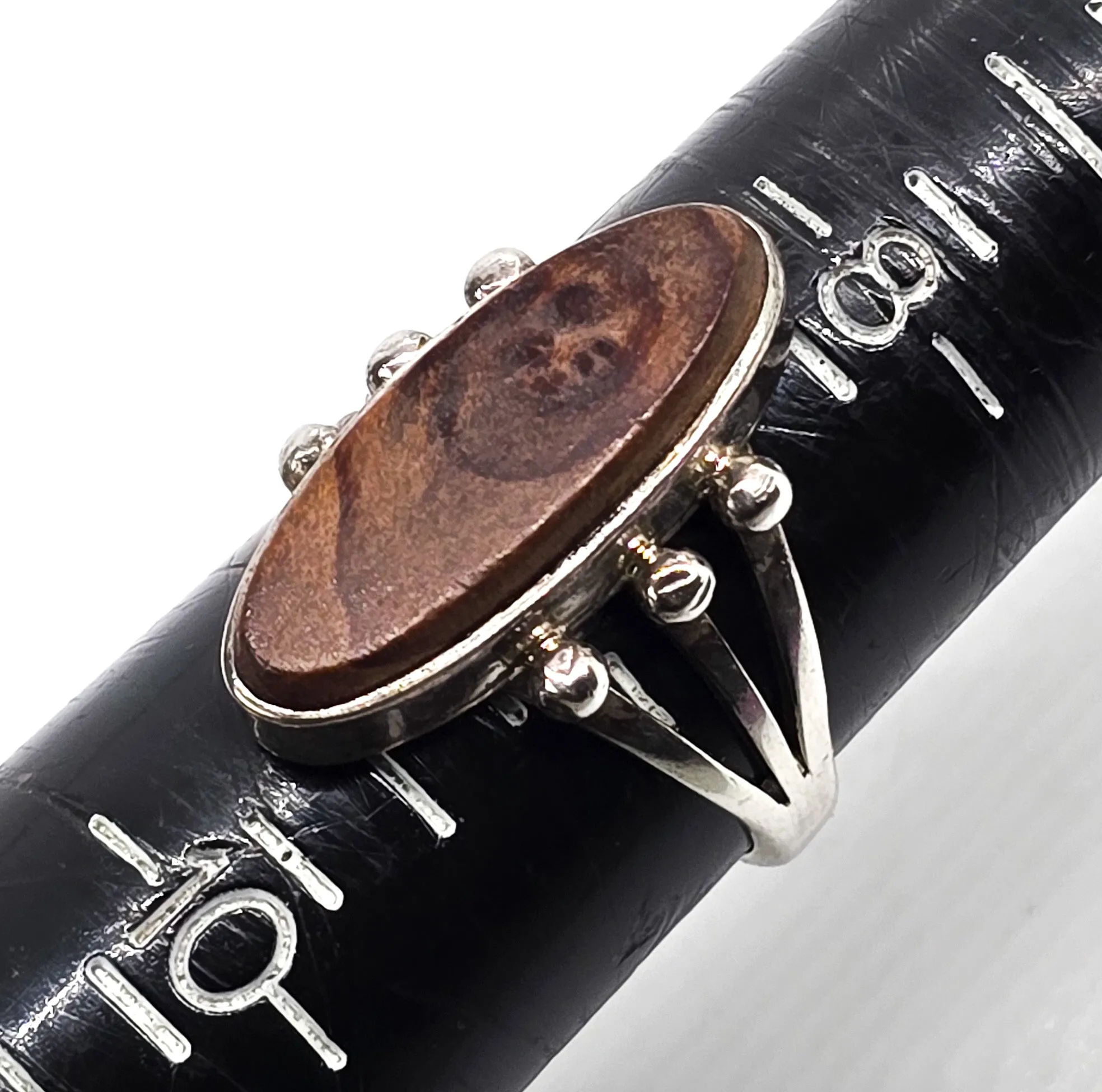 Ray Bennett Navajo Wooden Double Split shank vintage sterling silver ring size 9