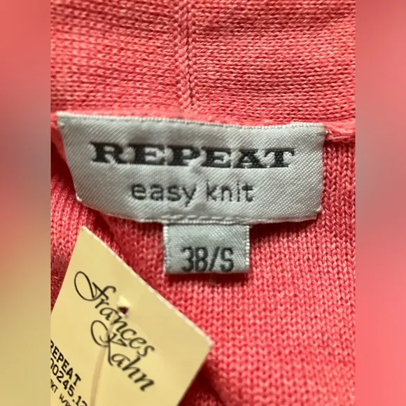 REPEAT Womens Vintage Luxe Front Pocket Cardigan in Flamingo Sz 38/S