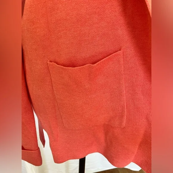 REPEAT Womens Vintage Luxe Front Pocket Cardigan in Flamingo Sz 38/S