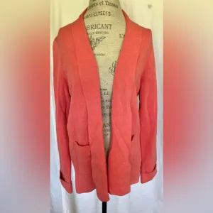 REPEAT Womens Vintage Luxe Front Pocket Cardigan in Flamingo Sz 38/S