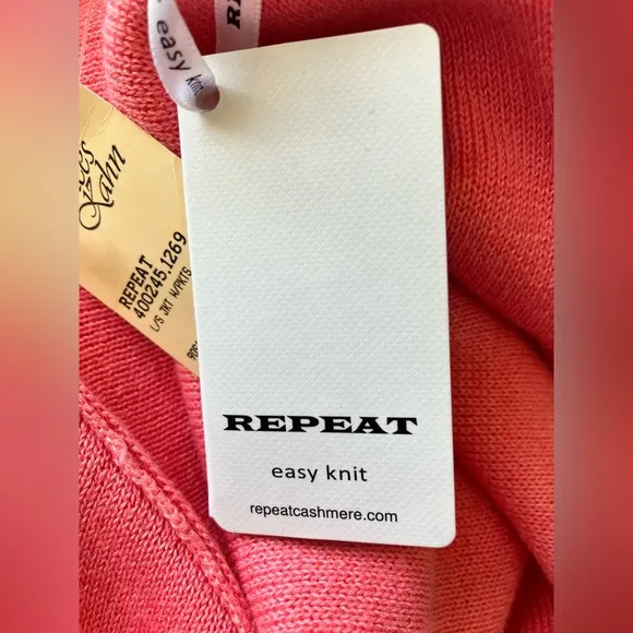 REPEAT Womens Vintage Luxe Front Pocket Cardigan in Flamingo Sz 38/S