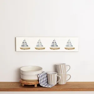 Repeating Sailboats Barn Wood Sign