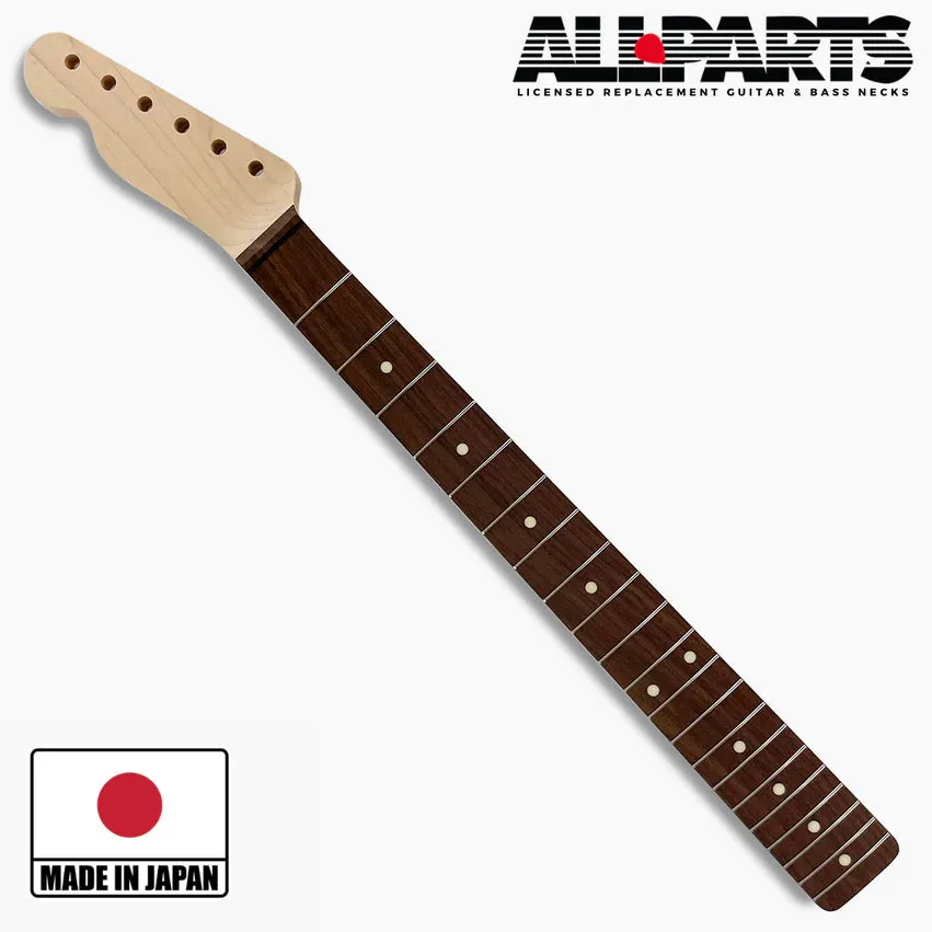 Replacement Left-Handed Rosewood Neck for Tele, No Finish, 21 Frets