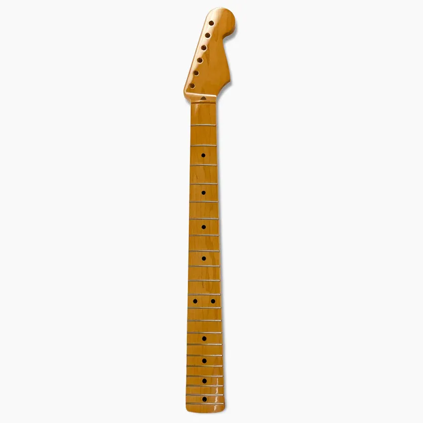 Replacement Maple Neck for Strat with Nitro Finish Topcoat, 21 frets