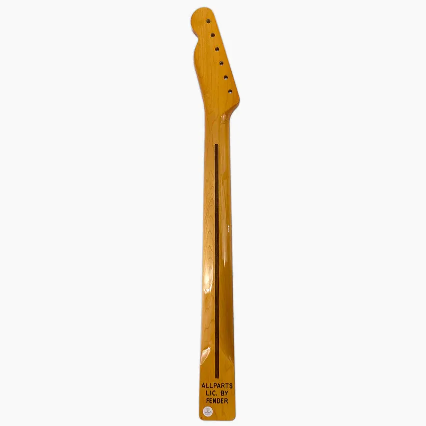 Replacement Nitro Maple Vee Profile Neck for Tele, with Nitrocellulose Topcoat Finish