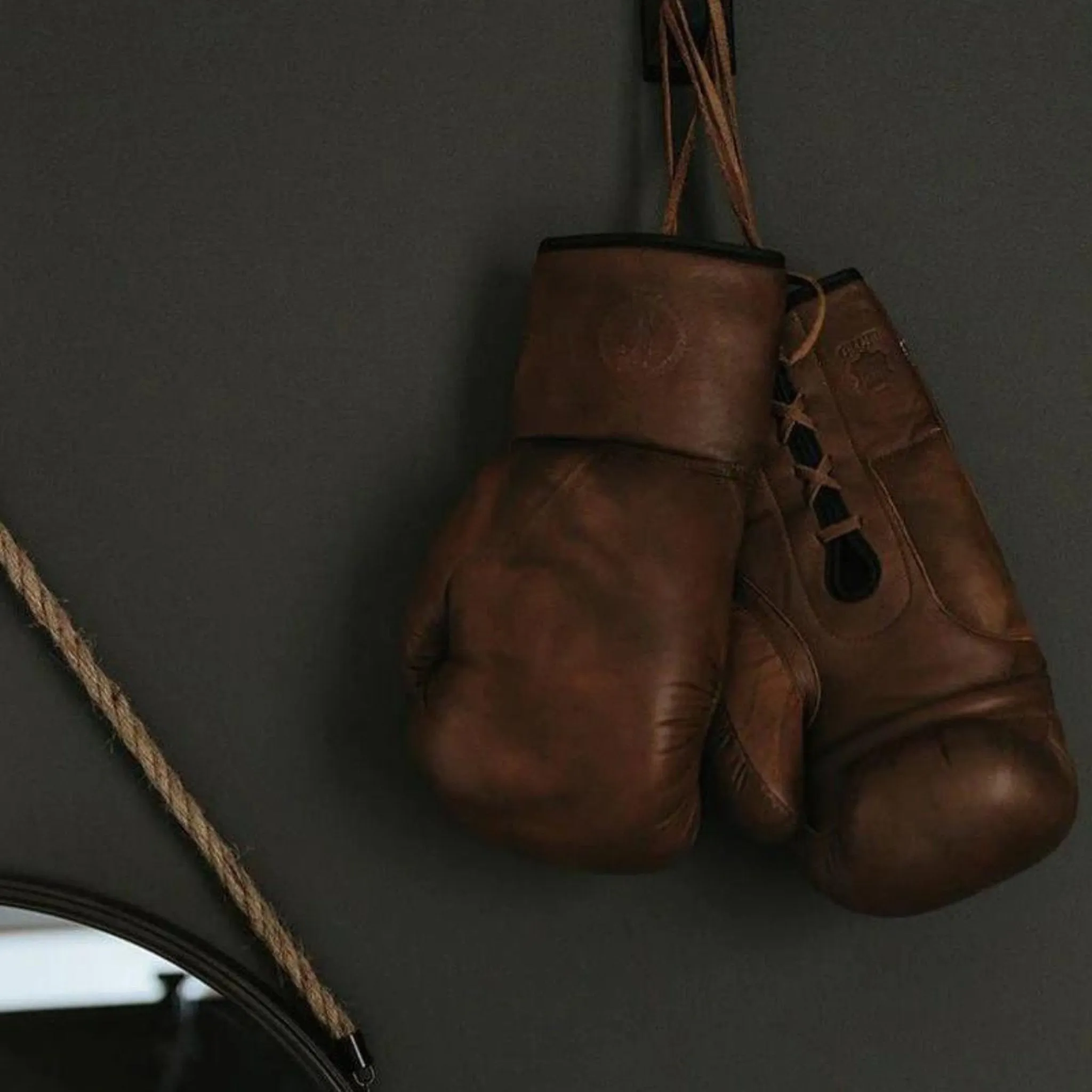 RETRO Heritage Brown Leather Boxing Gloves (Lace Up)