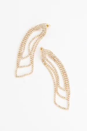 Rhinestone Chain Drop Earrings