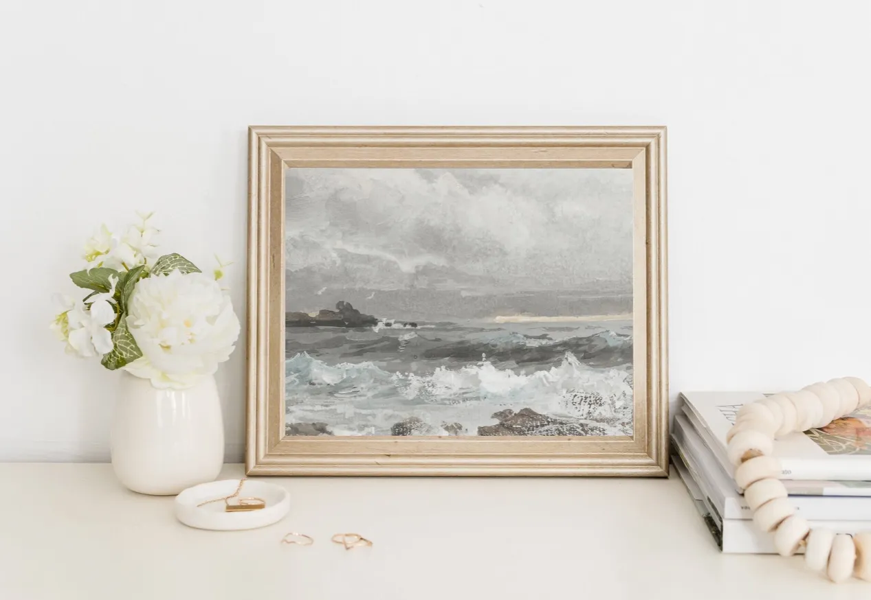 Rolling Waves Vintage Art Print