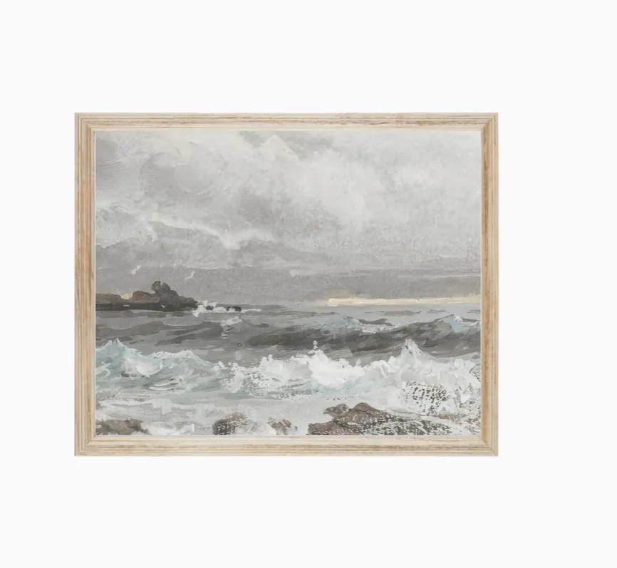 Rolling Waves Vintage Art Print