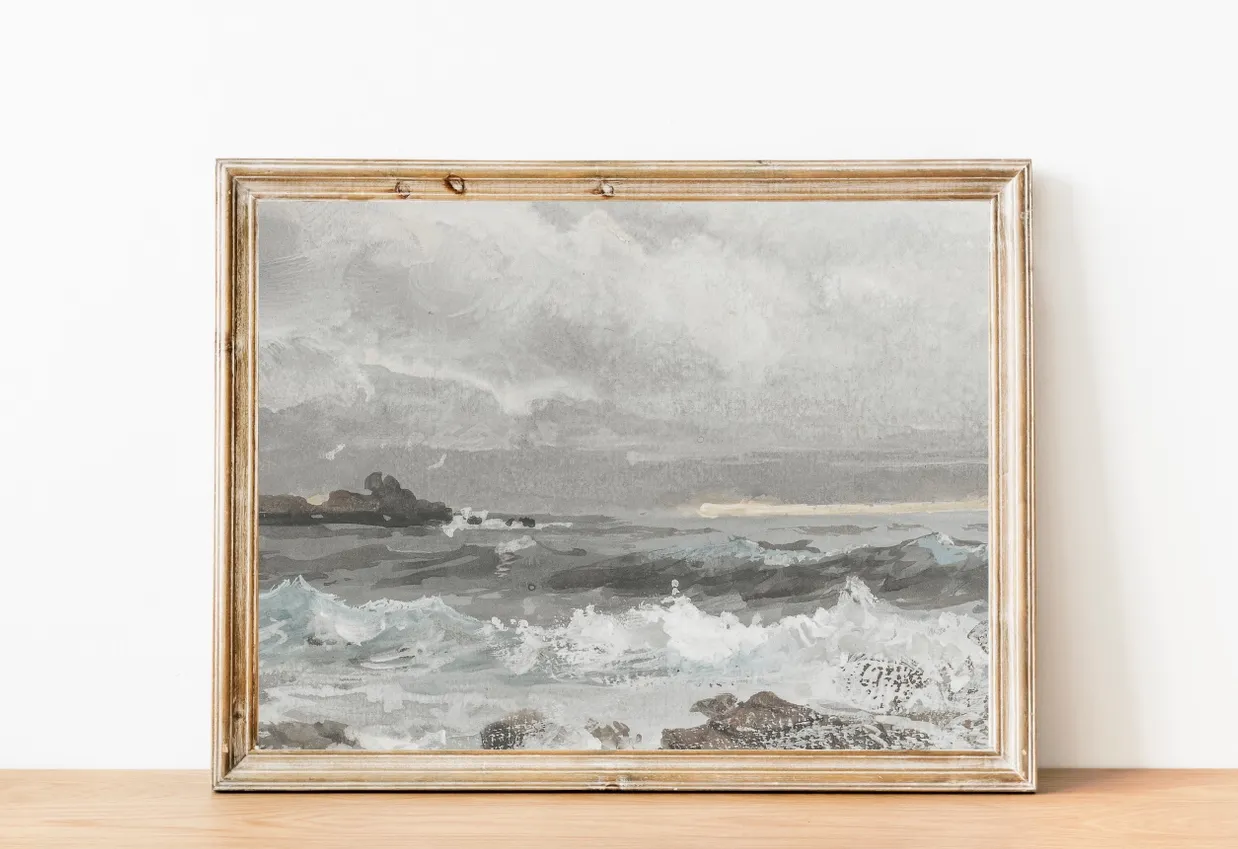 Rolling Waves Vintage Art Print