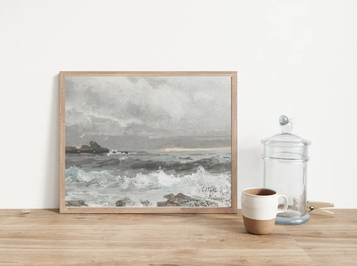 Rolling Waves Vintage Art Print