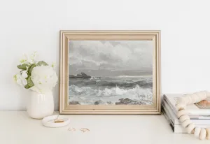 Rolling Waves Vintage Art Print