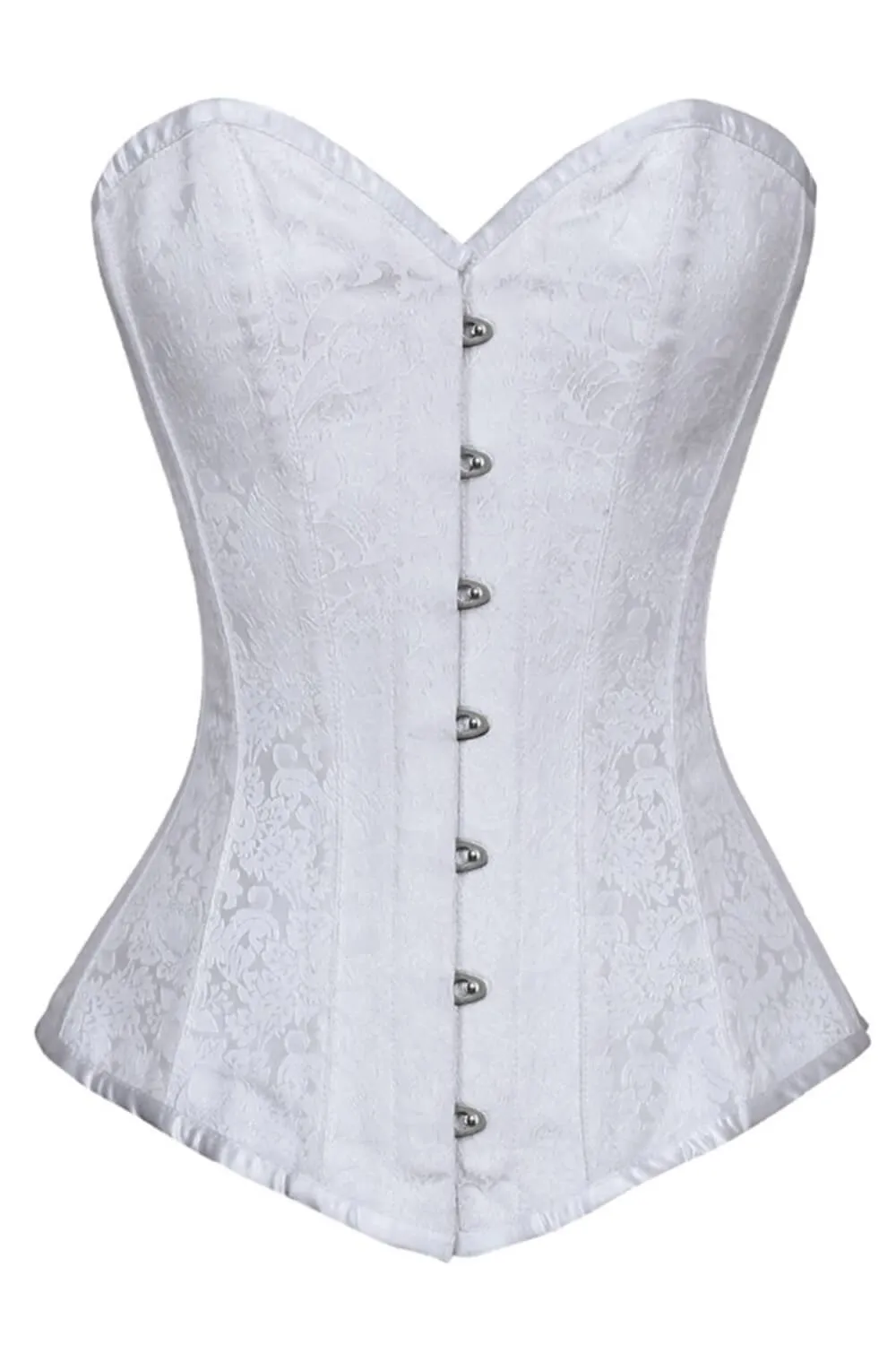 Rosemary White Brocade Gothic Corset