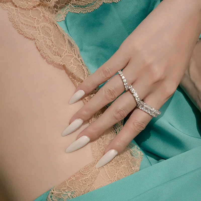 Round & Emerald Cut Created White Diamond Full Eternity Ring