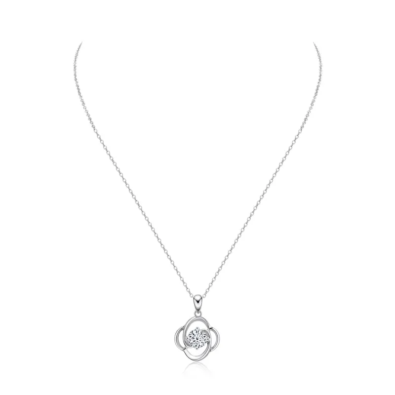 Round Brilliant Cut Moissanite Diamond Pendant Necklace