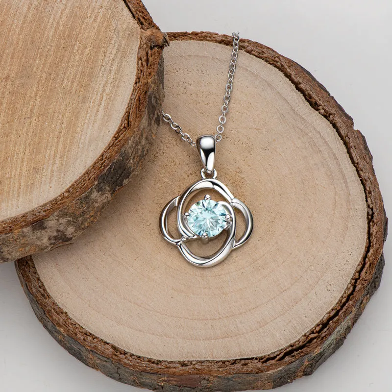 Round Brilliant Cut Moissanite Diamond Pendant Necklace