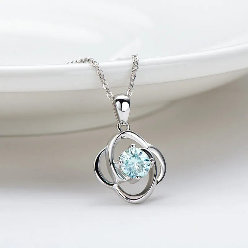 Round Brilliant Cut Moissanite Diamond Pendant Necklace