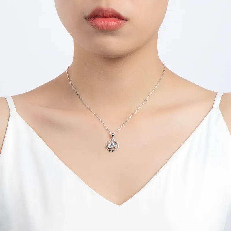 Round Brilliant Cut Moissanite Diamond Pendant Necklace
