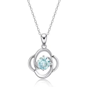 Round Brilliant Cut Moissanite Diamond Pendant Necklace