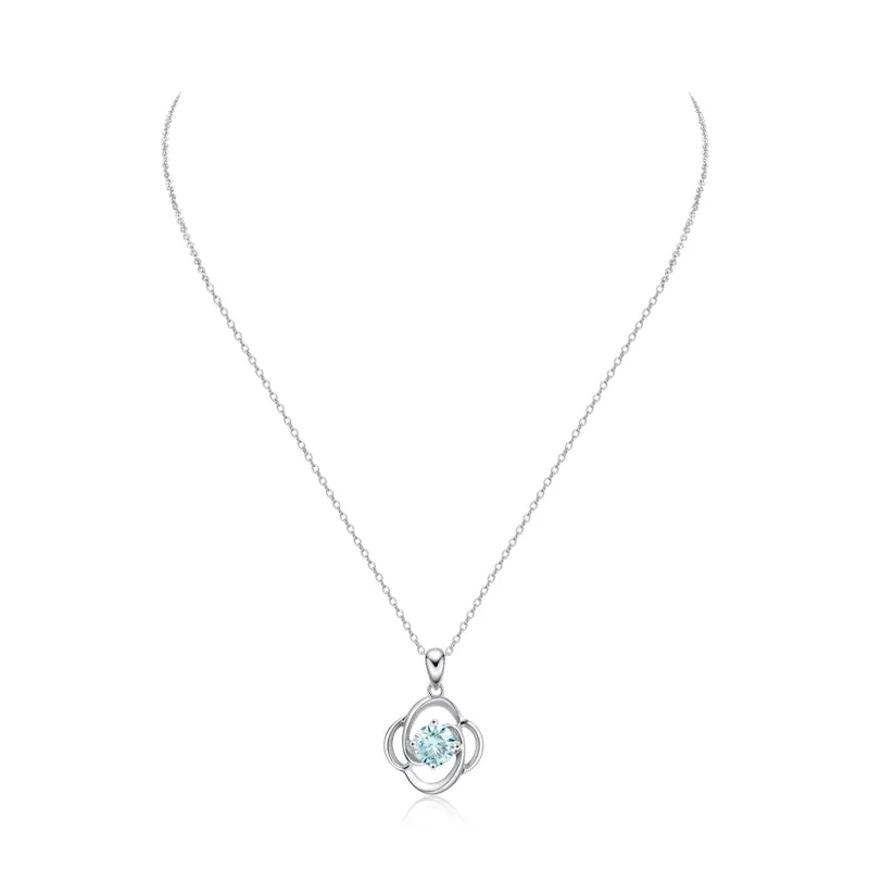 Round Brilliant Cut Moissanite Diamond Pendant Necklace