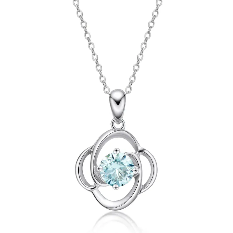 Round Brilliant Cut Moissanite Diamond Pendant Necklace