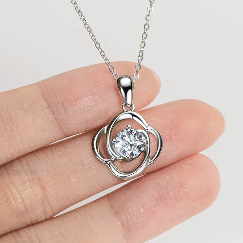 Round Brilliant Cut Moissanite Diamond Pendant Necklace