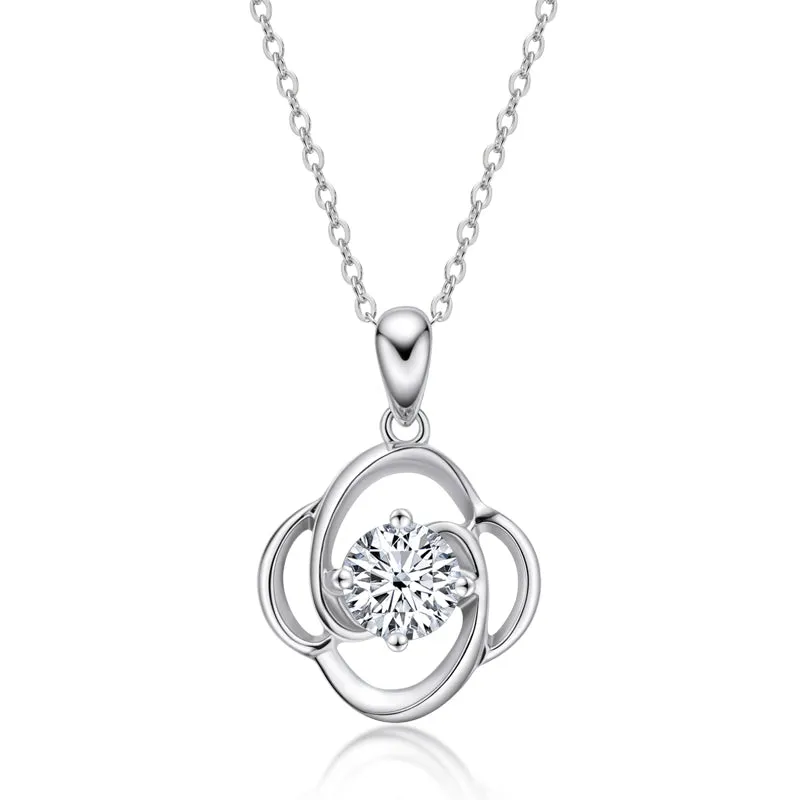 Round Brilliant Cut Moissanite Diamond Pendant Necklace