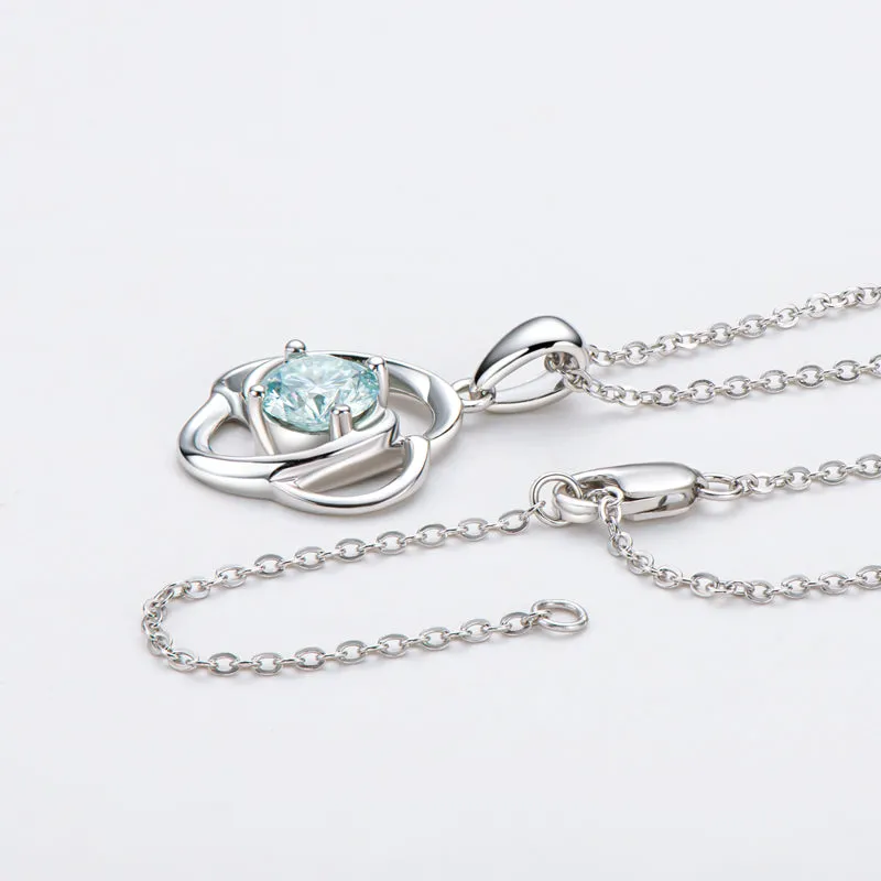 Round Brilliant Cut Moissanite Diamond Pendant Necklace