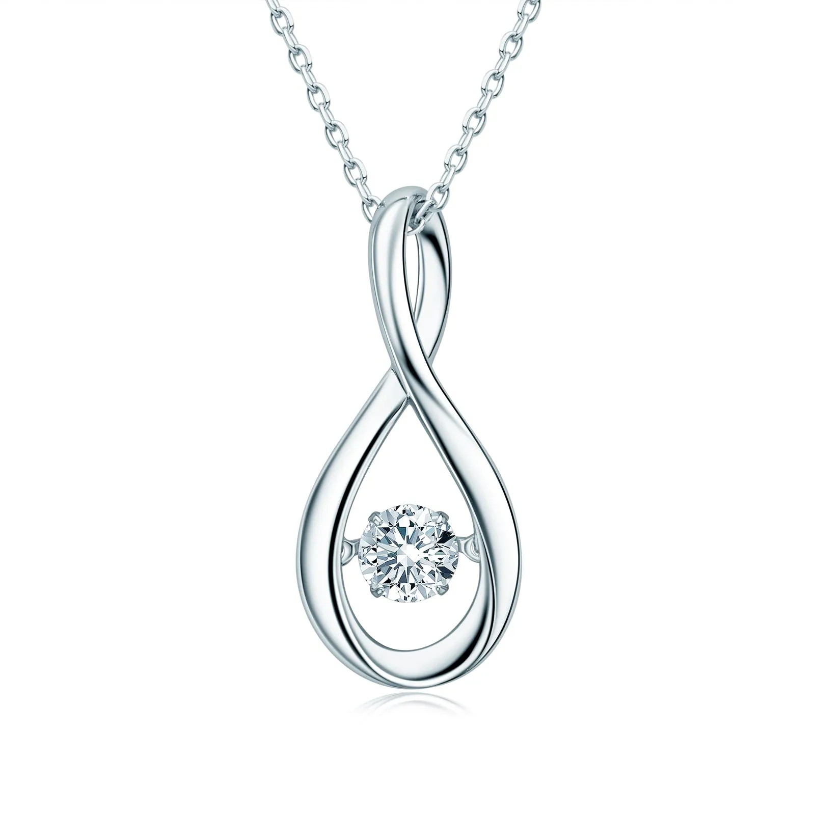 Round Cut 0.5ct Moissanite Dancing Pendant Necklace