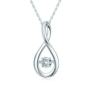 Round Cut 0.5ct Moissanite Dancing Pendant Necklace
