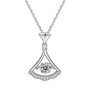 Round Cut 0.5ct Moissanite Skirt Dancing Pendant Necklace