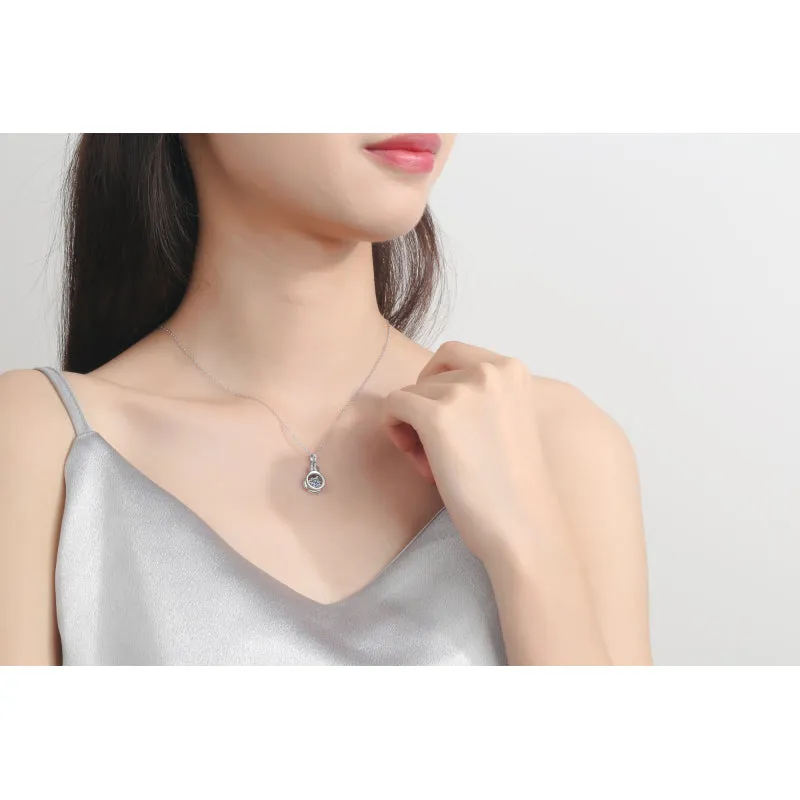 Round Cut Moissanite Diamond Bulb-shaped Dancing Necklace