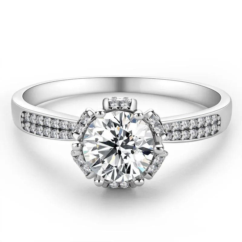 Round Cut Moissanite Diamond  Classic  Ring