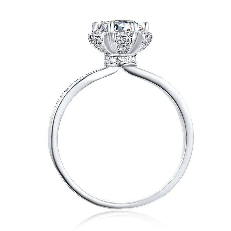 Round Cut Moissanite Diamond  Classic  Ring