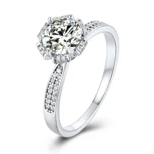 Round Cut Moissanite Diamond  Classic  Ring