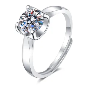 Round Cut Moissanite Diamond Classic Solitaire Ring