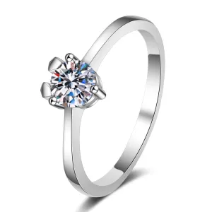 Round Cut Moissanite Diamond Classic Solitaire Ring